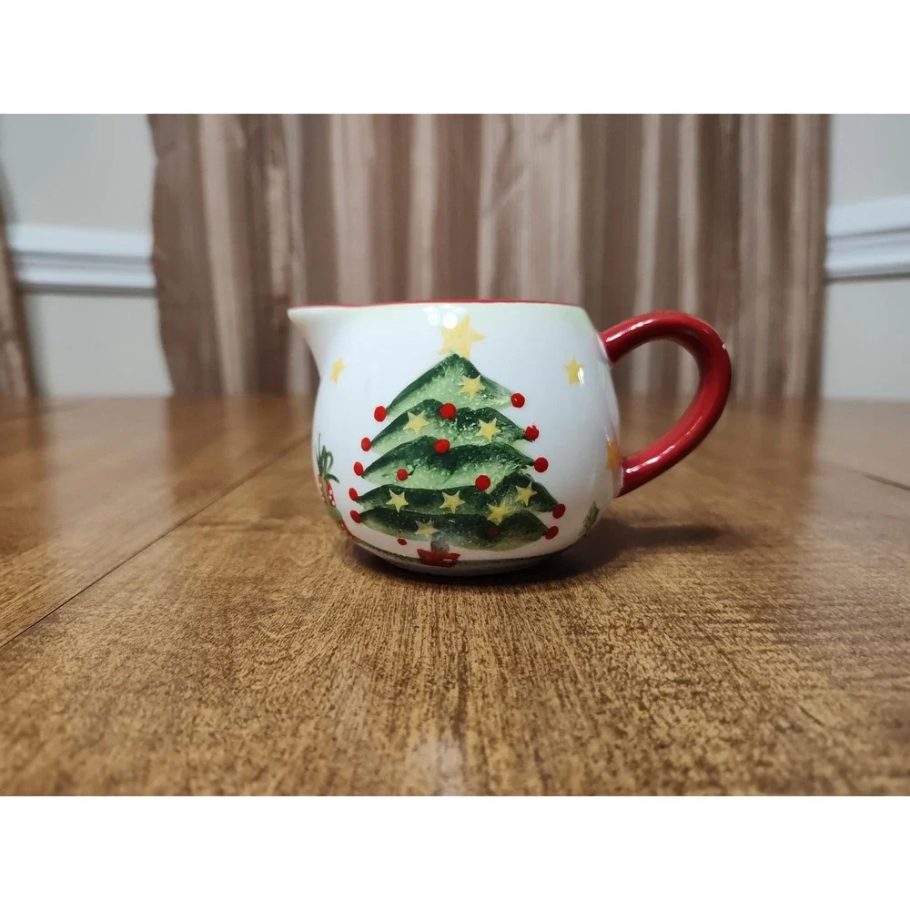 Handmade French Vanilla Christmas Tree Pitcher Candle 9 oz Holiday Decor A74